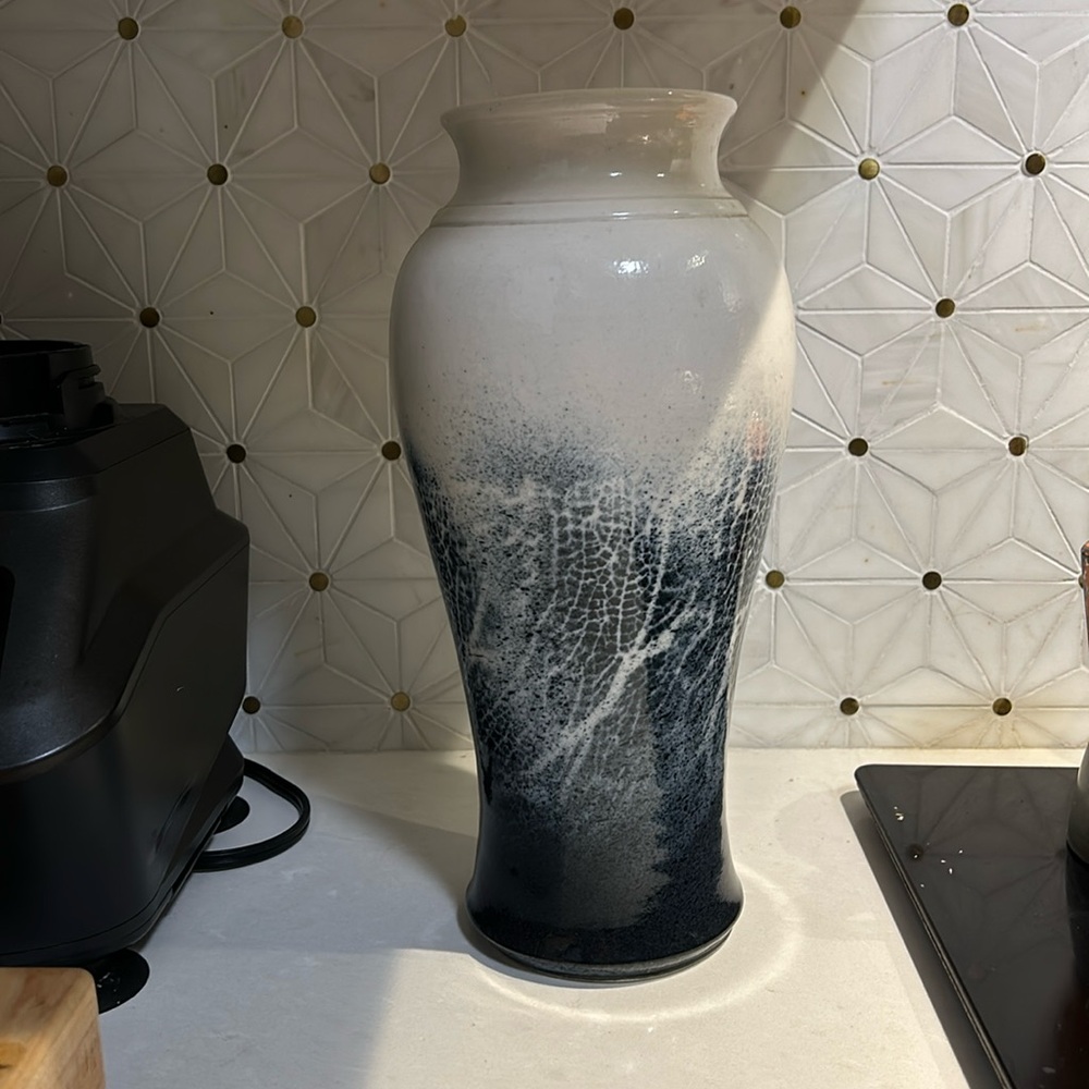Signed Pottery Vase 12”